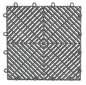 lot 3511 image: Gladiator GarageWorks GAFT04DTPS Silver Drain Floor Tile, 4-Pack