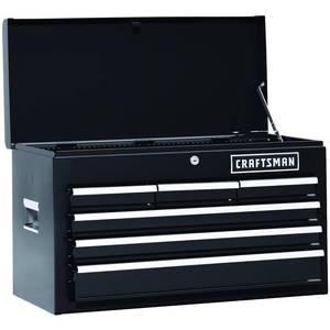 lot 9001 image: 26 In. 6-Drawer Heavy-Duty Ball Bearing Top Chest -Black
