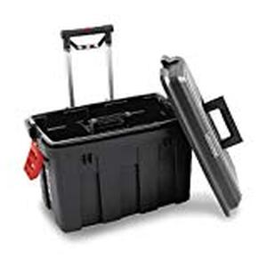 lot 9052 image: Craftsman Tote Truck Sit Stand 25 W x 17-12 D x 18 H Tool Box Chest Storage Organizer 59627