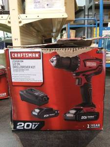 lot 9092 image: Craftsman 20v Max 12 Drill Driver Kit - 151306