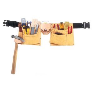 lot 9094 image: Custom Leathercraft I370X3 8-Pocket Suede Heavy-Duty Work Belt Apron