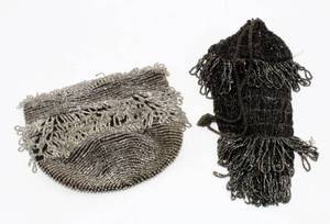 lot 53 image: 2 Black and Silver Beaded Purses