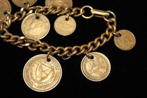 lot 2589 image: 4 Pendants and 2 Dangle Charm Bracelets