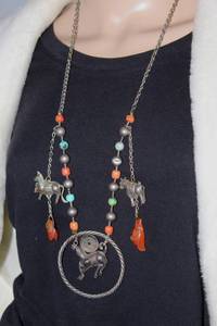 lot 2615 image: Antique Chinese Qing Dynasty Silver Necklace
