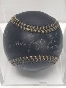 lot 1224 image: Wade Boggs Autographed Rawlings Official Major League Baseball Black & Gold w COA