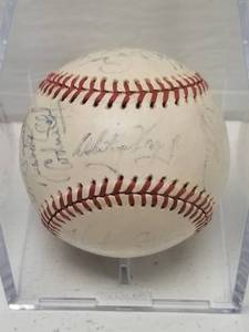 lot 1226 image: 1970s Kansas City Royals Team Signed Rawlings Official American League Baseball w COA