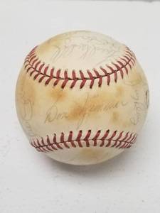 lot 1232 image: 1970s Boston Red Sox Team Autographed Rawlings Official American League Baseball w COA