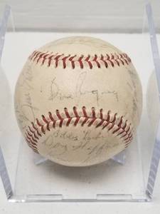 lot 1235 image: 1967 California Angels Team Autographed Rawlings Official American League Baseball w COA