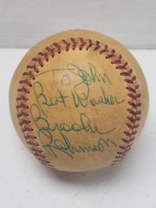 lot 1244 image: Brooks Robinson & Earl Weaver Autographed Rawlings Official American League Baseball w COA