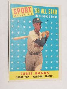 lot 1201 image: 1958 Topps Ernie Banks #482 All-Star Chicago Cubs