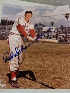 lot 1260 image: Red Schoendienst Autographed 8x10 Photo St. Louis Cardinals w COA