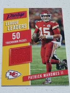 lot 1268 image: 2019 Panini Prestige Patrick Mahomes II Player Worn Relic Card Kansas City Chiefs