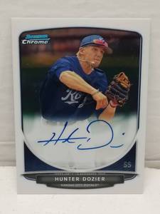 lot 1272 image: 2013 Bowman Chrome Hunter Dozier Autographed Kansas City Royals Prospect Card