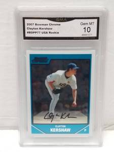 lot 1292 image: 2007 Bowman Chrome Clayton Kershaw #77 USA Baseball Rookie