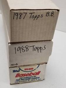 lot 1303 image: 1987, 1988 & 1989 Topps Baseball Complete 792-Card Sets