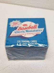 lot 1332 image: 1987 Fleer Baseball Mini Complete Factory Sealed 120-Card Set