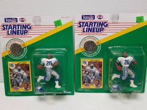 lot 1348 image: Barry Sanders Detroit Lions Football Starting Line Up Action Figure Lot of 2