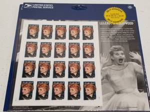 lot 1378 image: Lucille Ball US Postage Stamp Sheet Legends of Hollywood .34c x 20