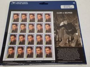 lot 1379 image: James Cagney US Postage Stamp Sheet Legends of Hollywood .33c x 20