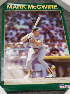lot 1365 image: 1988 Starline Mark McGwire Oakland Athletics Baseball Poster 34.5 x 22