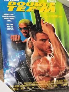 lot 1366 image: 1997 Double Team Original Movie Poster Dennis Rodman & Jean-Claude Van Damme 40 x 27