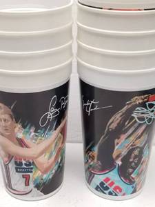 lot 1371 image: 1992 Dream Team Basketball McDonalds Cups Lot of 9 w Michael Jordan