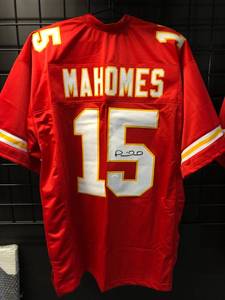 lot 1000 image: Signed Patrick Mahomes #15 Kansas City Chiefs Custom Football Jersey wJames Spence WITNESSED Authentication
