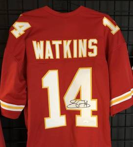 lot 1005 image: Signed Sammy Watkins #14 Kansas City Chiefs Custom Football Jersey wJames Spence WITNESSED Authentication