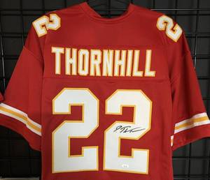 lot 1006 image: Signed Juan Thornhill Custom Kansas City Chiefs #22 Jersey With James Spence WITNESSED Authentication (JSA)