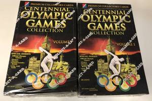 lot 1025 image: Two Sealed Boxes - 1996 Olympic Centennial Games Sealed Trading Card Boxes - 36 Packs in Each Box