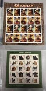 lot 1058 image: Two Pages of Postage Stamps - Mint Condition - 40 Total Stamps - 44 Cent Stamps