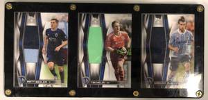 lot 1051 image: Three Card Black Acrylic Plaque - Three Sporting Kansas City Match Used Kit Piece Trading Cards - Matt Besler, Graham Zusi, & Tim Melia - Only 95 Made of Each