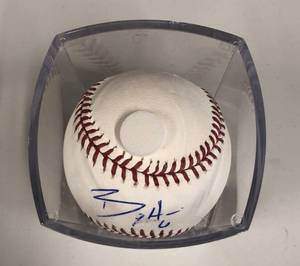 lot 1049 image: Signed Billy Hamilton Official Major League Baseball In Acrylic Case