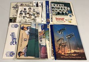 lot 1066 image: Huge Lot of 80s and 90s Kansas City Royals Memorabilia - Yearbooks, Scorecards, Schedules, Calendars & More