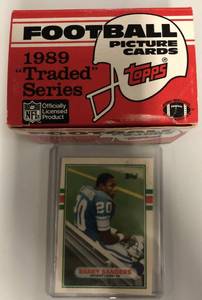 lot 1068 image: Mint 1989 Topps Update Complete Set - 132 Football Cards - Barry Sanders, Derrick Thomas, Troy Aikman, and Deion Rookies