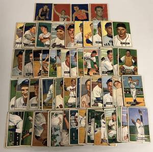 lot 1069 image: Huge Lot of Over 70 1951 Bowman Original Baseball Cards - Poor & Fair Condition - 4 1948 Bowman Basketball Too
