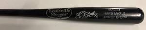 lot 1075 image: Signed Billy Butler Full Sized Baseball Bat Kansas City Royals Black Bat Silver Ink