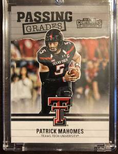 lot 1031 image: 2017 Contenders Draft Picks Patrick Mahomes II Passing Grade Football Rookie Card in Magnetic Holder