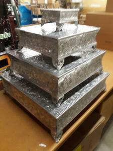 lot 24211 image: GALVANISED TIN DECORATING TABLES