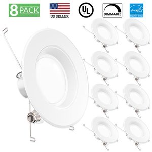 lot 24388 image: LOT of 4 Sunco Lighting - 13W 56inch Dimmable LED Retrofit Recessed Lighting Fixture (75W) 2700K Soft White Energy Star, UL, LED Ceiling Light - 965 Lumens Recessed LED Downlight