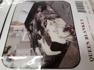 lot 24389 image: Best Hiyoko Wild Animal Wolf Print Blanket Throw Bedspread Comforter Cover Bed