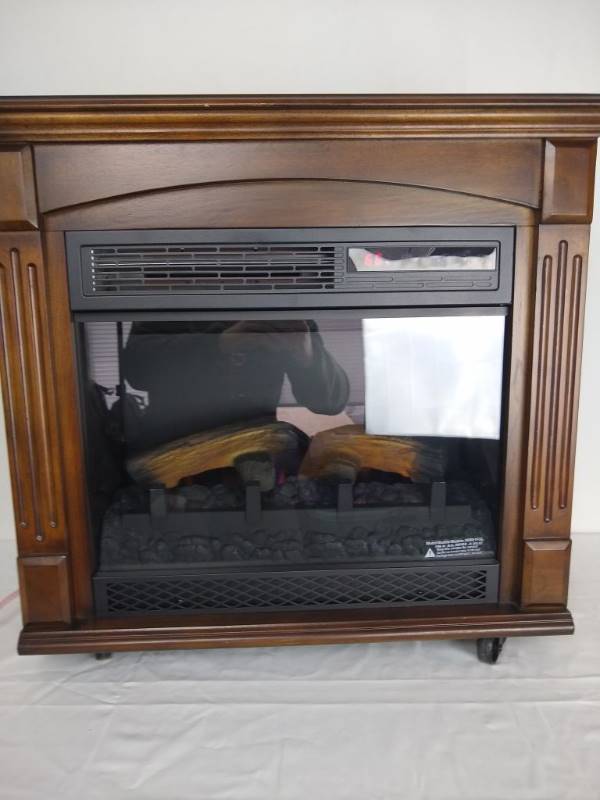 Chimneyfree Rolling Mantel Infrared Quartz Electric Fireplace