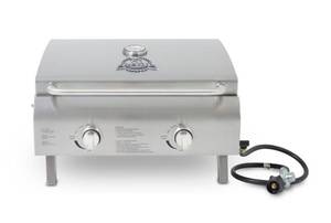 lot 13577 image: Pit Boss 2-Burner Portable Gas Grill, Stainless Steel