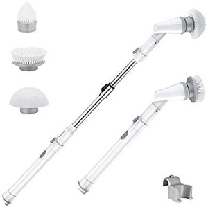 lot 13606 image: Homitt Electric Spin Scrubber Power Brush Floor Scrubber, Cordless