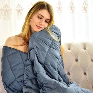 lot 13611 image: WONAP Cooling Weighted Blanket for Couple  100% Natural Bamboo Viscose  25 lbs  86x92 King Size  Heavy Blanket  Folkstone Grey