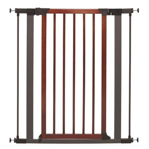 lot 13626 image: Mid West� Tall Steel Pet Gate with Decorative Wood Door 39 Inch