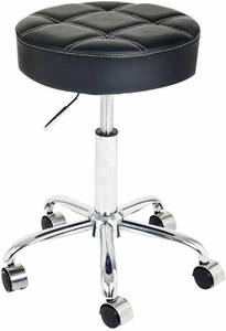 lot 13628 image: CoVibrant Swivel Rolling Stool with Wheels Adjustable Hydraulic Drafting Stool for Medical Spa Office Desk Kitchen Guitar Tattoo