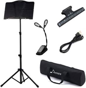 lot 13630 image: Donner Sheet DMS-1 Folding Travel Metal Music Stand with Carrying Bag