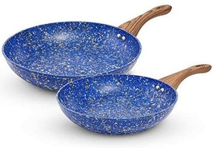 lot 13642 image: MICHELANGELO Nonstick Frying Pans, Granite Frying Pans with Stone-Derived Coating, Stone Fry Pan Nonstick, Stone Skillets Nonstick, Nonstick Pan Set, Frying Pan Set, Induction Compatible, 9.5 & 11