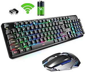lot 13654 image: Rechargeable Keyboard And Mouse,suspended Keycap Mechanical Feel Backlit Gaming